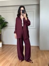 CDBR3984Loria Bordo Tensel Modal Kumaş Gömlek Pantolon Kumaş