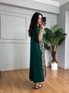 CDBR4361Luisa Zümrüt Leopar detaylı Penye Modal Elbise