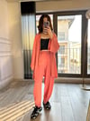CDBR34518Mercan Gofre Kimono Şalvar Takım