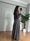 CDBR4235Milena Antrasit Tensel Kemerli A Kesim Elbise