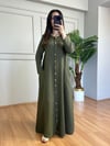 CDBR4519Mireya Haki Cepli Maxi Boy Müslin Elbise
