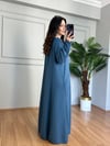 CDBR4488Mireya Mavi Cepli Maxi Boy Müslin Elbise