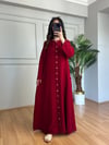 CDBR4489Mireya Vişne Cepli Maxi Boy Müslin Elbise