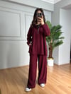 CDBR4117Nare Bordo Fitilli Kadife Takım