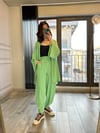CDBR34516Nude Yeşili Gofre Kimono Şalvar Takım