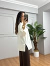 CDBR4676Olva Ekru Yırtmaç Detaylı Bluz