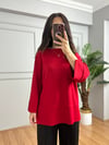 CDBR4678Olva Kırmızı Yırtmaç Detaylı Bluz