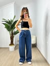 CDBR3720Orjinal Marka Beli Lastik Detaylı Geniş Paça Jean