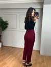 CDBR4026Oxi Bordo  Krep Kumaş Pensli Pantolon