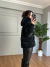 CDBR4109Pari Siyah Hafif Parlak Şişme Mont 