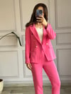 Pembe Düğmeli Blazer Ceket