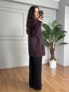 CDBR4687Rost Bordo Siyah  Ekose Premium Ceket