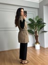 CDBR4641Sandra Açık Kahve Kapitone Kemerli Yelek 