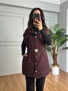 CDBR4640Sandra Bordo Kapitone Kemerli Yelek