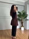 CDBR4640Sandra Bordo Kapitone Kemerli Yelek