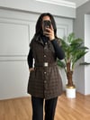 CDBR4639Sandra Kahve Kapitone Kemerli Yelek