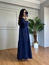 CDBR4480Selora Lacivert Müslin Kumaş Elbise
