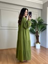 CDBR4481Selora Yeşil Müslin Kumaş Elbise
