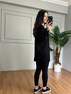 CDBR4302Sera Siyah Likralı V Yaka Basic Bluz