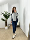 CDBR3750Showy Lacivert Gri Tasarım Sweatshirt