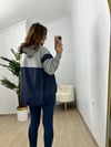 CDBR3750Showy Lacivert Gri Tasarım Sweatshirt