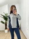 CDBR3750Showy Lacivert Gri Tasarım Sweatshirt