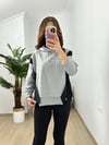 CDBR3749Showy Siyah Gri Tasarım Sweatshirt