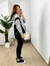 CDBR3749Showy Siyah Gri Tasarım Sweatshirt