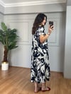 CDBR3932Silva Siyah-Beyaz V Yaka Pamuk Viskon Elbise