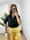 CDBR3646Siyah Delikli Polo Yaka Triko
