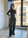 CDBR3433Siyah Geniş Paça Kot