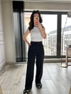 CDBR34999Siyah Korsaj Kemerli Palazzo Pantolon