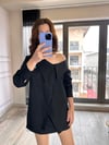 CDBR3465Siyah Tasarım Büyük Yaka Poplin Gömlek