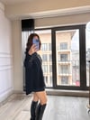 CDBR3465Siyah Tasarım Büyük Yaka Poplin Gömlek