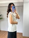 CDBR3862Sofya Ekru Orj Marka Kolları Pilise Detaylı Tshirt 