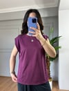 CDBR3866Sofya Vişne Orj Marka Kolları Pilise Detaylı Tshirt 