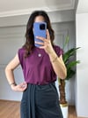 CDBR3866Sofya Vişne Orj Marka Kolları Pilise Detaylı Tshirt 
