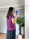 CDBR3866Sofya Vişne Orj Marka Kolları Pilise Detaylı Tshirt 
