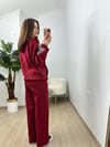 CDBR3798Star Bordo Tasarım 3 İplik Şardonlu Eşofman Takımı