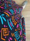CDBR4386Stella Siyah Geometrik Desen V Yaka Viskon Elbise