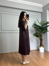 CDBR4250Sude Kahve Yaka Detaylı Basic Elbise