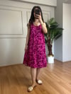 CDBR4452Suna Pembe Çıtır Desen Kolsuz Viskon Elbise