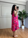 CDBR4403Suna Pembe Kolsuz Viskon Elbise