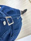 CDBR3751Terra Çelik Düğme Detaylı Kuşaklı Jean Elbise