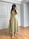 CDBR4493Valeria Haki Premium Kalite Kemerli Elbise