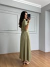 CDBR4493Valeria Haki Premium Kalite Kemerli Elbise
