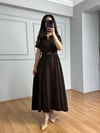 CDBR4492Valeria Kahve Premium Kalite Kemerli Elbise