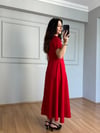 CDBR4497Valeria Kırmızı Premium Kalite Kemerli Elbise