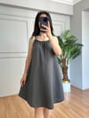 CDBR4467Valya Füme Askılı Müslin Elbise