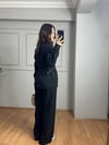 CDBR4046Velora Siyah Gold Detay Tensel Gabardin Gömlek Pantolon Takım